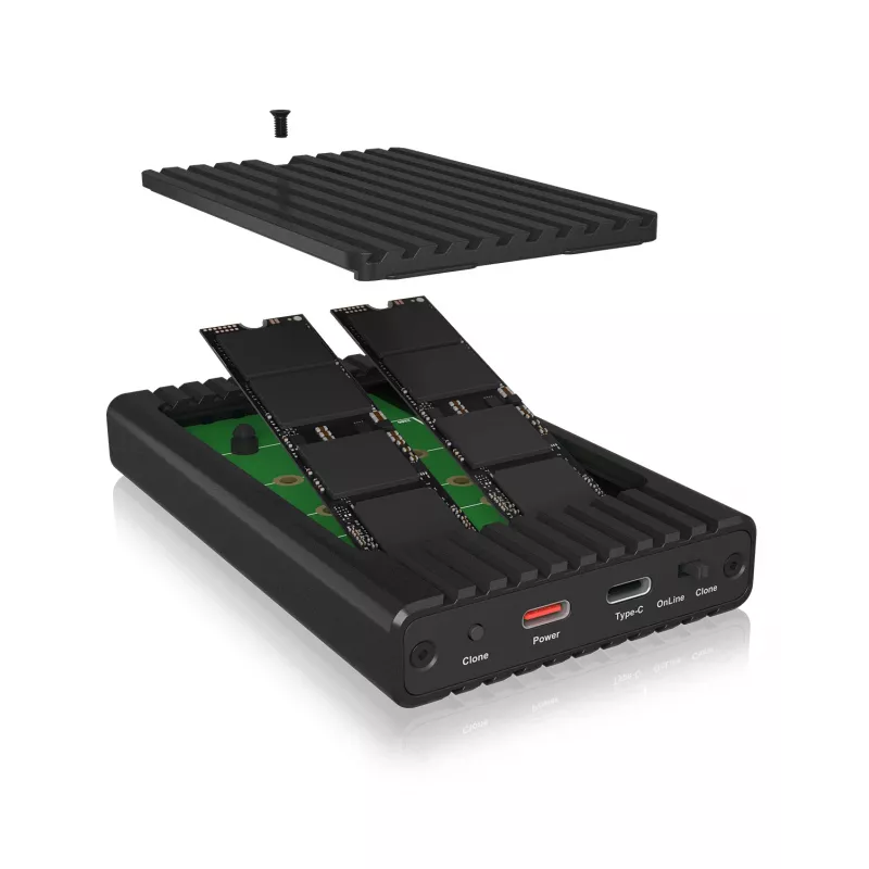 ICY BOX IB-2817MCL-C31 SSD-Gehäuse Schwarz M.2 USB-betrieben