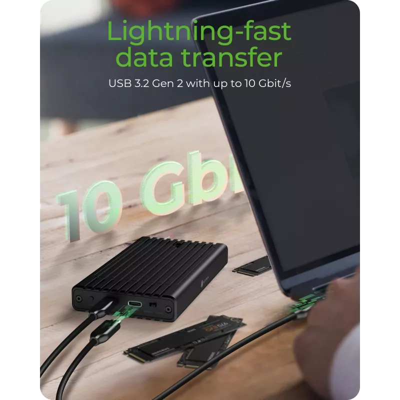 ICY BOX IB-2817MCL-C31 SSD-Gehäuse Schwarz M.2 USB-betrieben