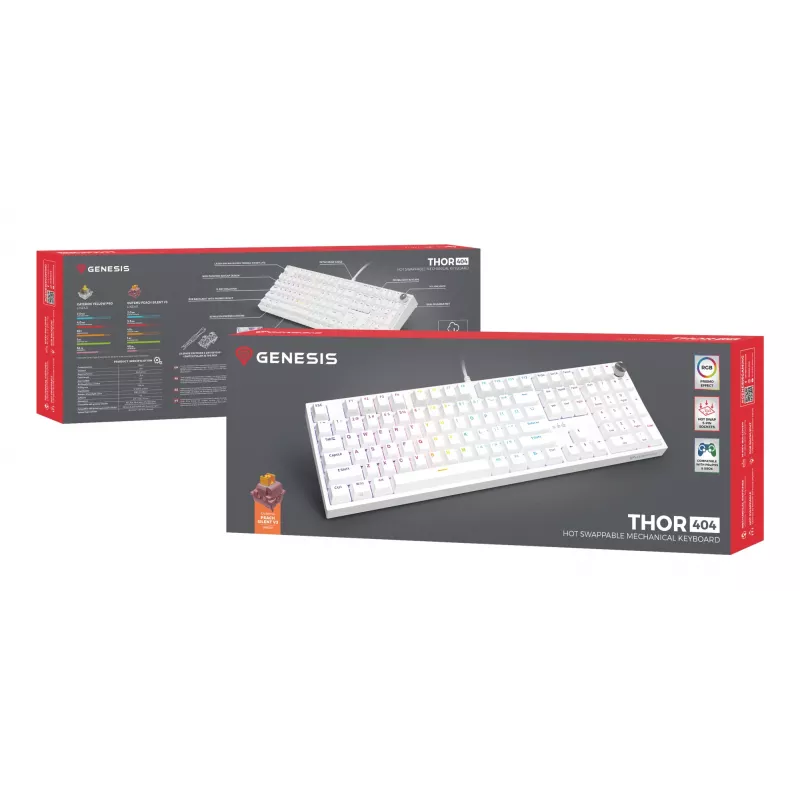 GENESIS NKG-2300 Tastatur Universal USB QWERTY Englisch Weiß