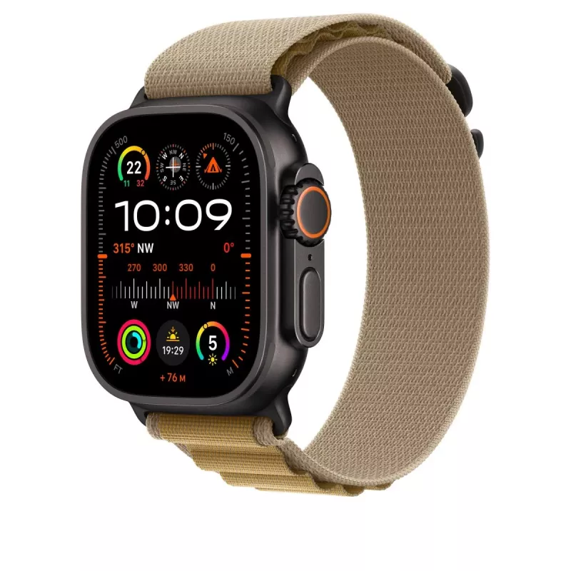 APPLE 49 mm Tan Alpine Loop – Klein – Schwarzes Titan-Finish