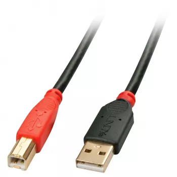Lindy 15 m USB 2.0 Typ A auf B Aktives Kabel, 15 m, USB A, USB B, USB 2.0, Stecker/Stecker, Schwarz, Rot