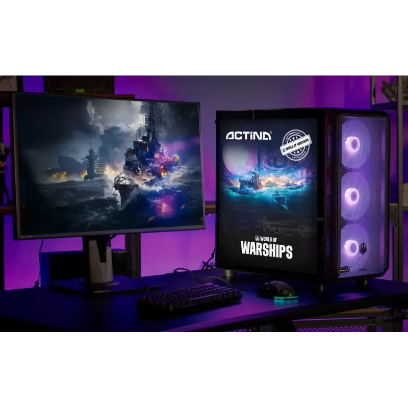 Desktop-PC ActiveJet MIDI Tower AMD Ryzen 7 9700X, 32GB DDR5 6000MHz, 1TB SSD, Radeon RX 9060 XT 16GB, Windows 11 Pro, 850W, Schwarz