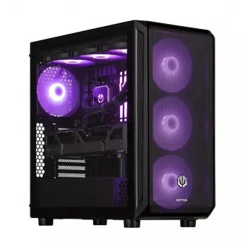 Desktop-PC ActiveJet MIDI Tower AMD Ryzen 7 9700X, 32GB DDR5 6000MHz, 1TB SSD, Radeon RX 9060 XT 16GB, Windows 11 Pro, 850W, Schwarz