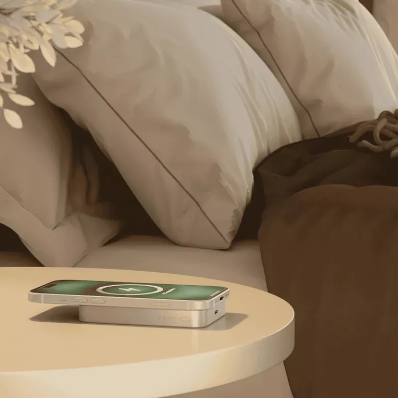 ZENS Powerbank schlank Qi2 Al 10000mah White