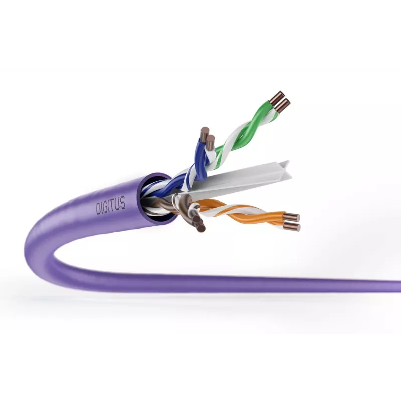DIGITUS Installationskabel - CAT6 - U/UTP - B2ca - 100 m - Violett