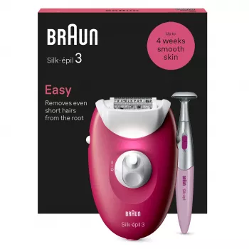 Epilator Braun Silk-épil 3 SE3-202, 20 Pinzetten, Netzbetrieb, Berry