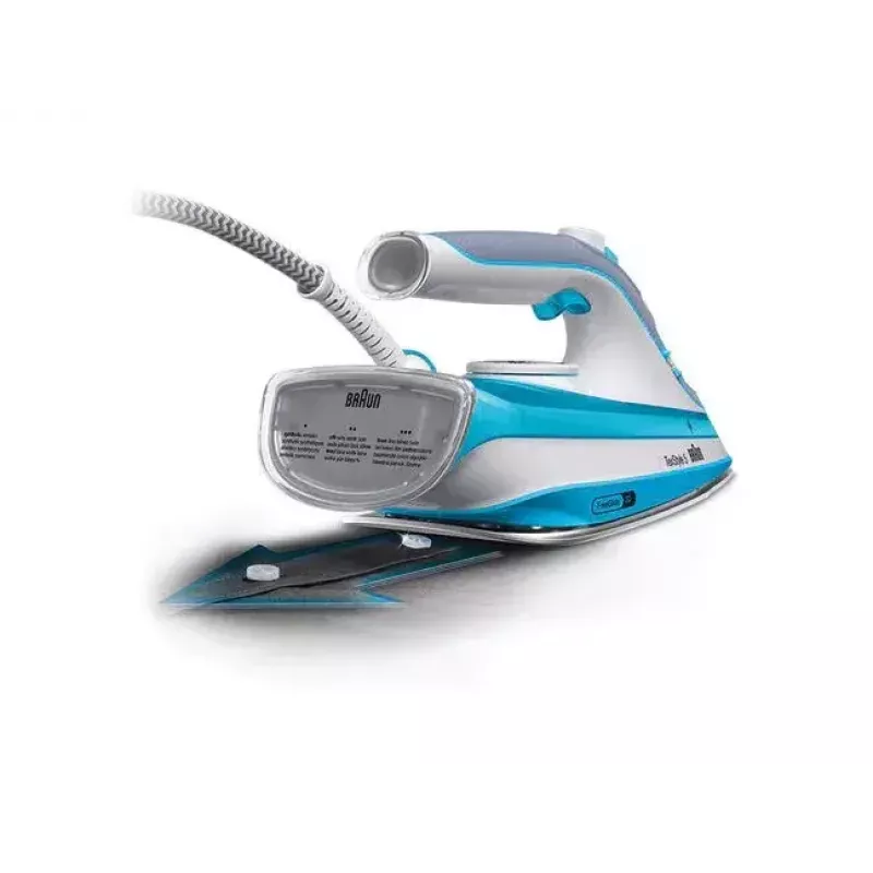 Braun TexStyle 5 SI 5006 BL Trocken- und Dampfbügeleisen Keramiksohle 2600 W Blau, Grau, Weiß