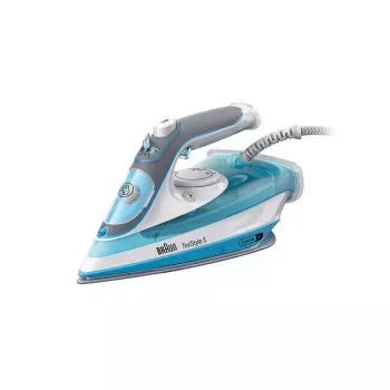 Braun TexStyle 5 SI 5006 BL Trocken- und Dampfbügeleisen Keramiksohle 2600 W Blau, Grau, Weiß