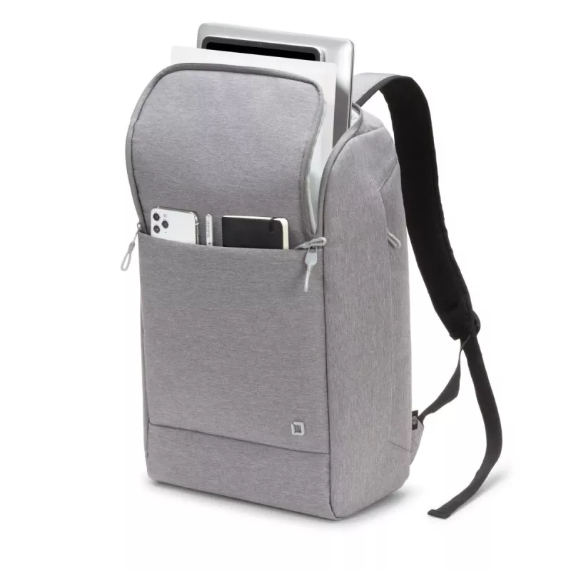 DICOTA Backpack Eco Motion – 13-15,6 Zoll Notebook-Rucksack – Hellgrau / 600d Rpe Polyester