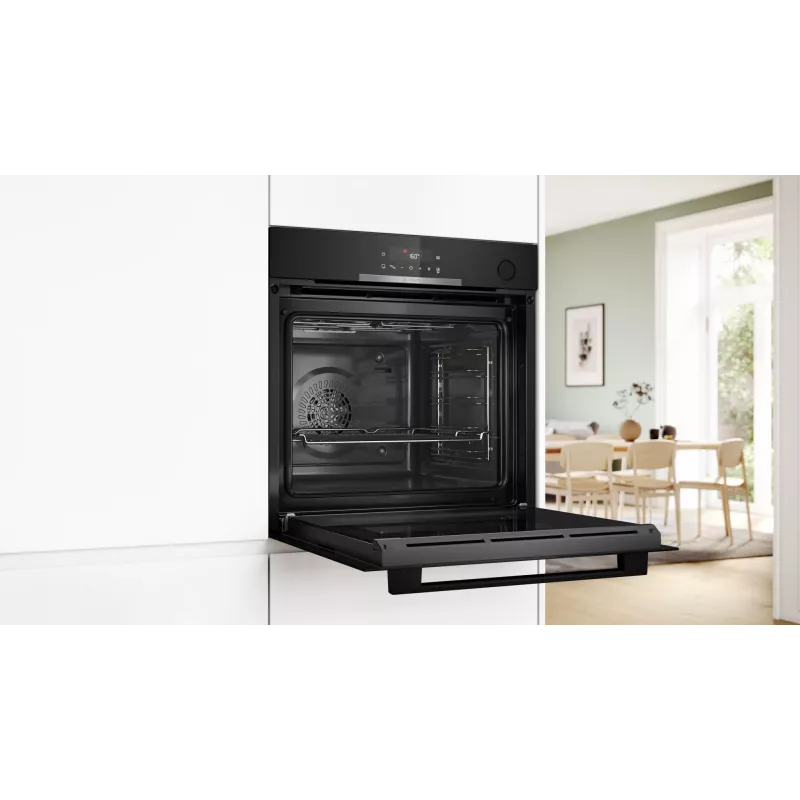 Einbau-Elektrobackofen Bosch Serie 4 HRG312BB4, 71 L, 3600 W, schwarz, Touch-Bedienung, A+