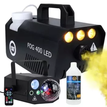 Nebelmaschine Light4Me GIG SET 1 400W LED – Nebelgenerator mit 400W LED-Beleuchtung, IP20, Set enthält Rauch- und Nebelgenerator