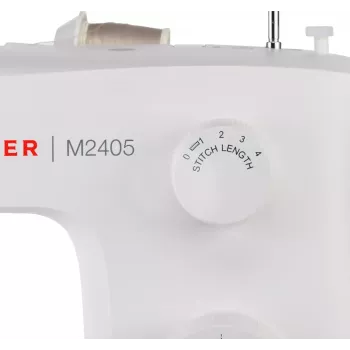 Halbautomatische Nähmaschine SINGER M2405 — mechanisch, 11 Programme, 8 Stichmuster, 70W, weiß