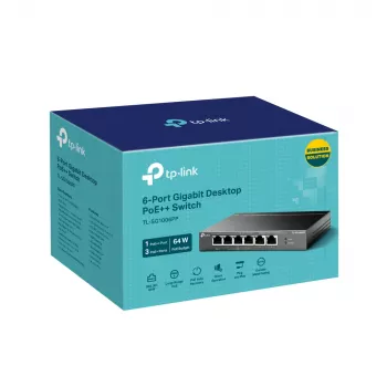 TP-Link 6-Port Gigabit Desktop Switch mit 3-Port PoE+ und 1-Port PoE++