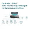 TP-Link 6-Port Gigabit Desktop Switch mit 3-Port PoE+ und 1-Port PoE++