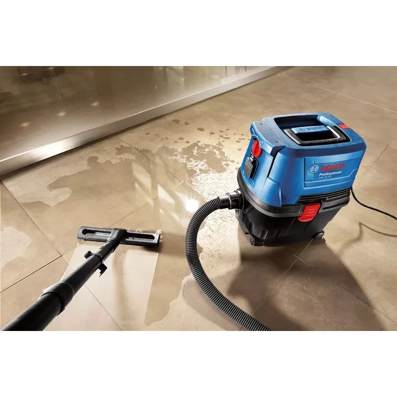 Zylinderstaubsauger Bosch GAS 15 PS Professional — Trocken, 1100 W, 15 L Staubbeutel, 8 L Flüssigkeitstank, 270 mbar