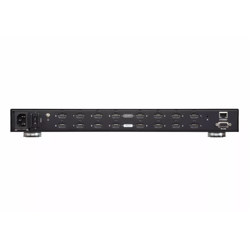ATEN 8X8 True 4K HDMI Martrix Switch, AV-Matrix-Switch, 18 Gbit/s, 600 MHz, 4096 x 2160 Pixel, 4096 x 2160, 3840 x 2160, 1920 x 1200, Schwarz