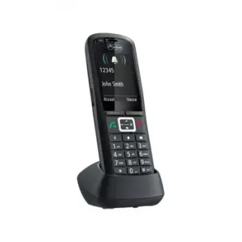 DECT-Handset Auerswald COMfortel M-730 — schnurloses Tischtelefon, 2,4-Zoll-Anzeige, Freisprecheinrichtung, Anruferkennung, SMS, schwarz