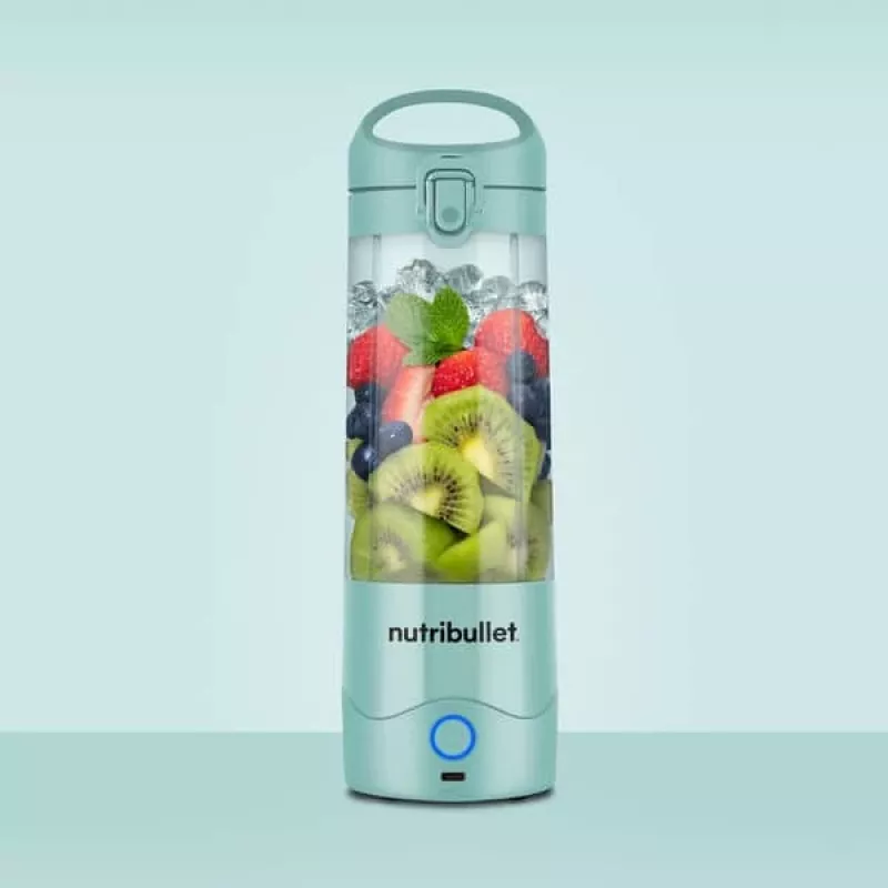 Sport-Mixer NUTRIBULLET Portable 0,475 L Blau, batteriebetrieben, Tritan-Behälter, Edelstahlklingen
