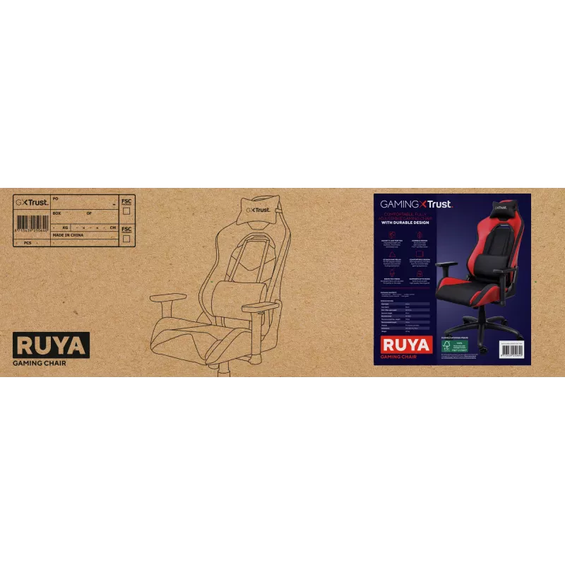 Trust GXT 714 RUYA Universal-Gaming-Stuhl Schwarz, Rot