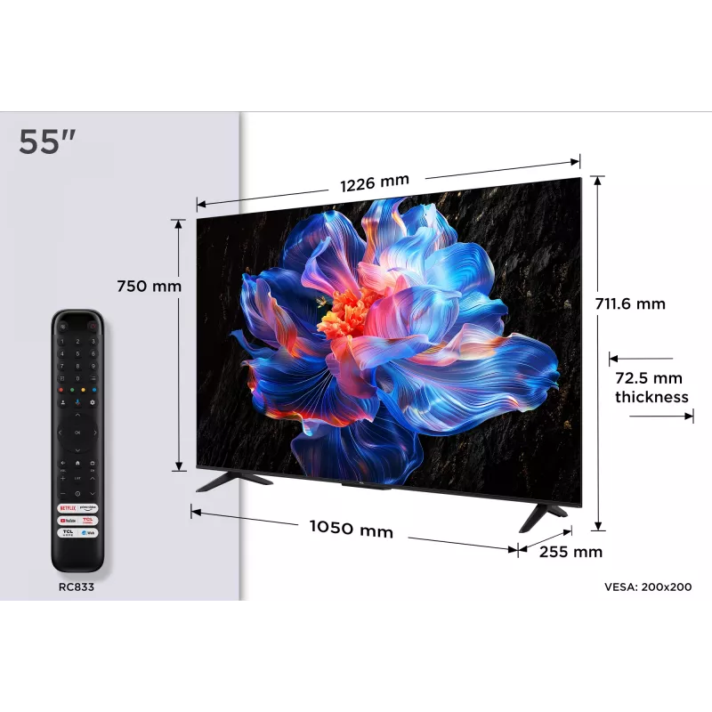 TCL 55P69K TV 139,7 cm (55 Zoll) 4K Ultra HD Smart TV Wi-Fi Schwarz