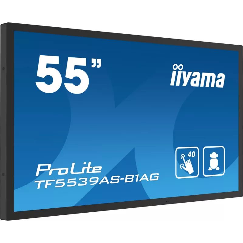 iiyama TF5539AS-B1AG Signage Display Kiosk-Design 138,7 cm (54,6 Zoll) LED 435 cd/m² 4K Ultra HD Schwarz Touchscreen Integrierter Prozessor Android 11 24/7