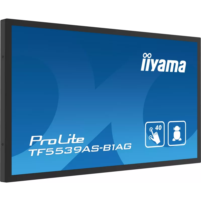 iiyama TF5539AS-B1AG Signage Display Kiosk-Design 138,7 cm (54,6 Zoll) LED 435 cd/m² 4K Ultra HD Schwarz Touchscreen Integrierter Prozessor Android 11 24/7