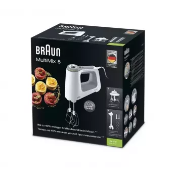 Braun MultiMix 5 HM 5137 Handmixer 750 W Grau, Weiß