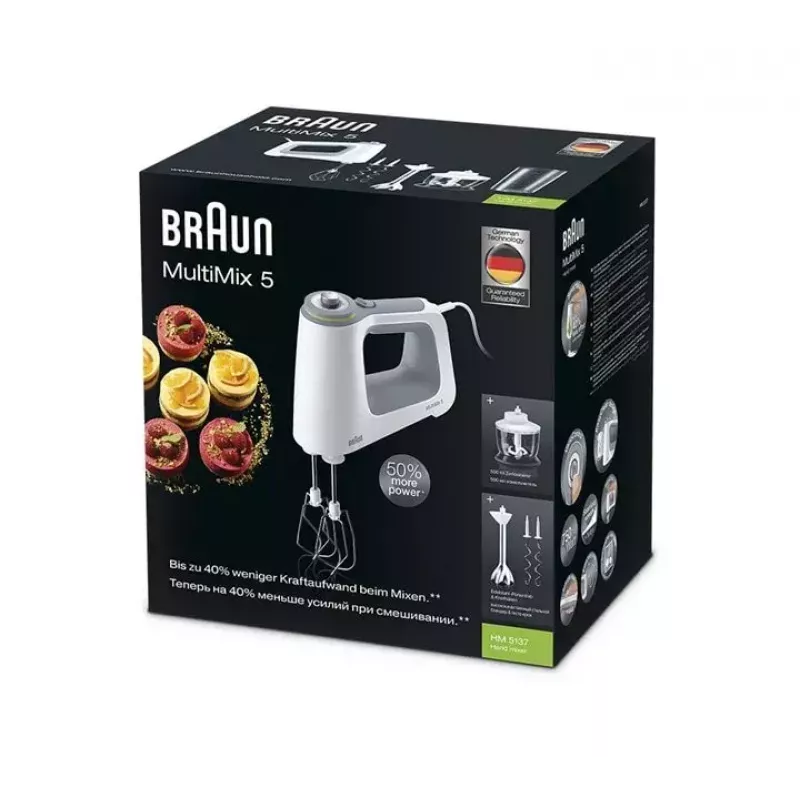 Braun MultiMix 5 HM 5137 Handmixer 750 W Grau, Weiß