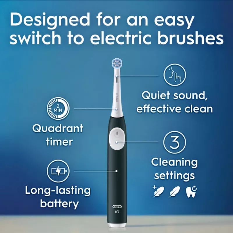 Elektrische Zahnbürste BRAUN Oral‑B iO Series 2 Grün wiederaufladbar mit Reiseetui