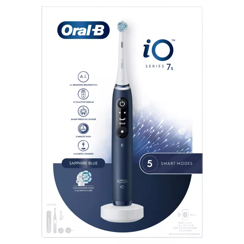 Oral-B iO 7S Erwachsenen oszillierende Zahnbürste Blau, Weiß