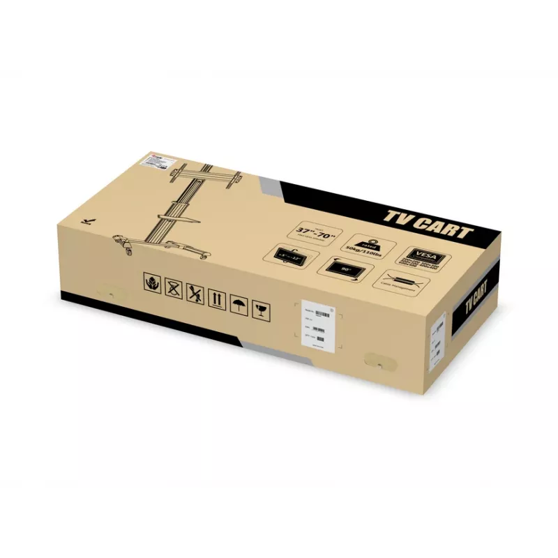Equip 650602 37-70“ 90° drehbarer Einzeldisplay-LFD-Rollwagen, 50 kg, 94 cm (37 Zoll), 177,8 cm (70 Zoll), 200 x 200 mm, 600 x 400 mm, -12 - 5°