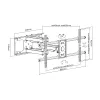 Equip 37–90 Zoll neig-/schwenkbare TV-Wandhalterung, 200 x 200 mm, 816 x 410 mm, -15 - 5°, -60 - 60°, Stahl, Schwarz