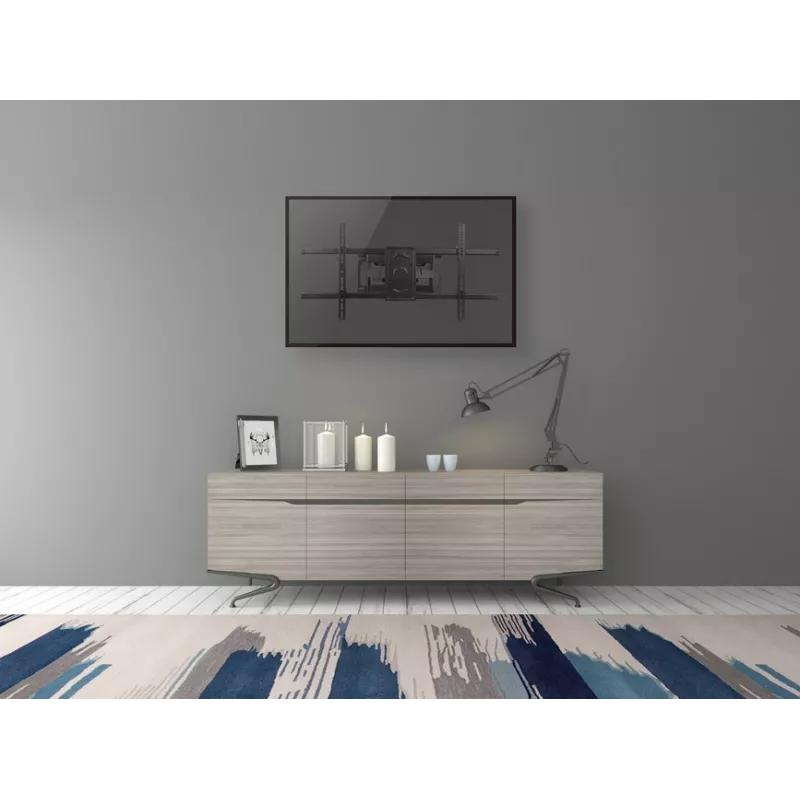 Equip 37–90 Zoll neig-/schwenkbare TV-Wandhalterung, 200 x 200 mm, 816 x 410 mm, -15 - 5°, -60 - 60°, Stahl, Schwarz