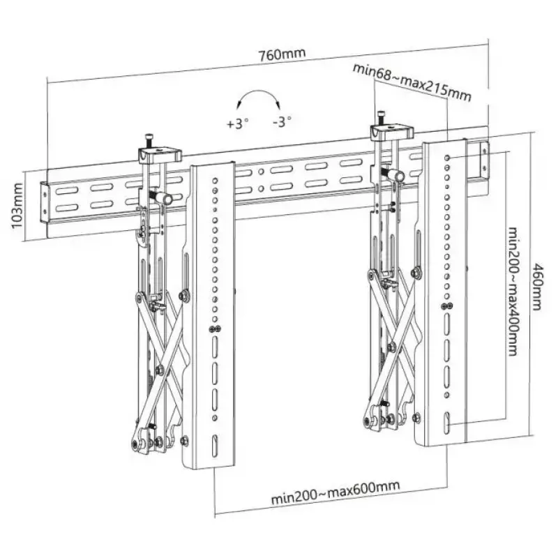Equip 37 Zoll-70 Zoll Pop-Out Video-Wandhalterung