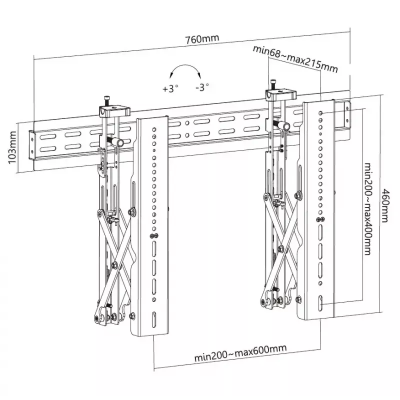 Equip 37 Zoll-70 Zoll Pop-Out Video-Wandhalterung