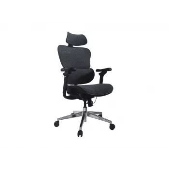 Equip Ergonomischer Premium-Bürostuhl mit Kopfstütze und Armlehnen, Blau Schwarz