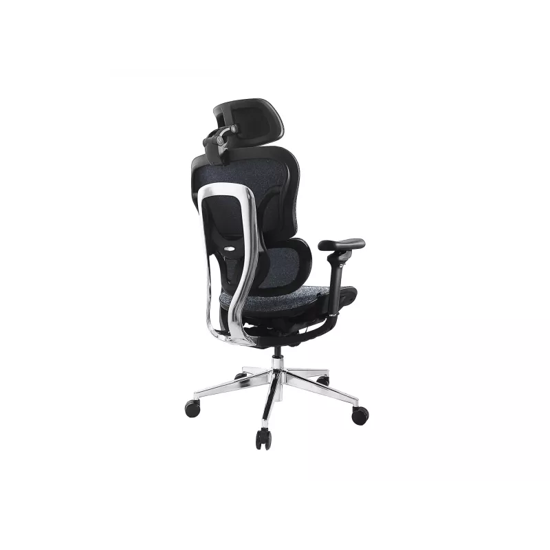 Equip Ergonomischer Premium-Bürostuhl mit Kopfstütze und Armlehnen, Blau Schwarz