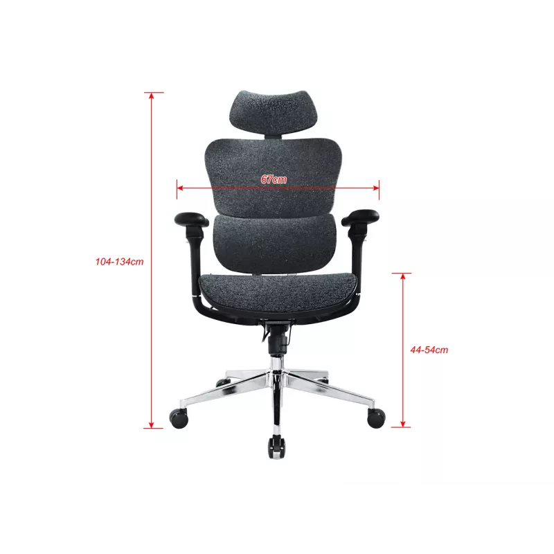 Equip Ergonomischer Premium-Bürostuhl mit Kopfstütze und Armlehnen, Blau Schwarz