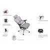 Equip Ergonomischer Premium-Bürostuhl mit Kopfstütze und Armlehnen, Blau Schwarz