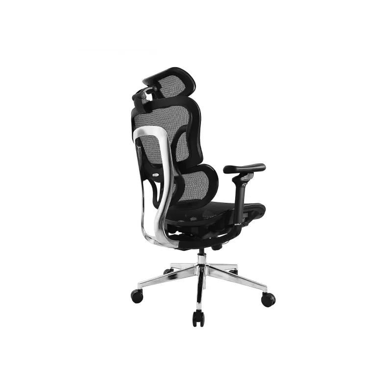 Equip Ergonomic Premium-Bürostuhl mit Kopfstütze und Armlehnen, Schwarz