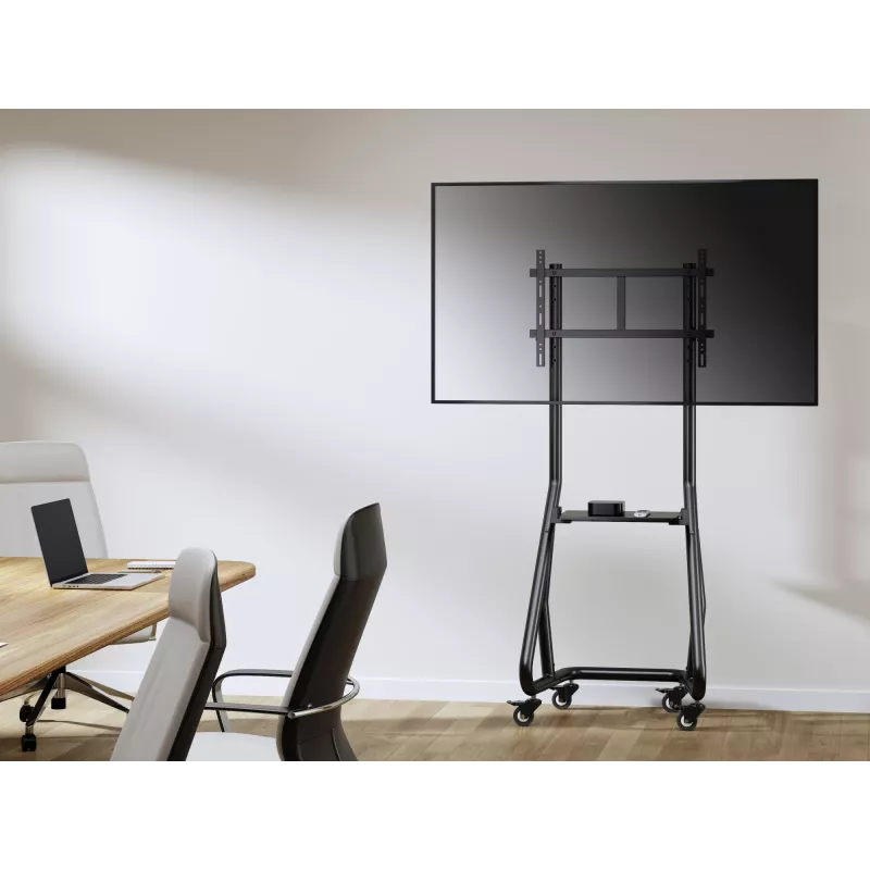 Equip 37 Zoll–80 Zoll robuster TV-Rollwagen, 94 cm (37 Zoll), 2,03 m (80 Zoll), 200 x 200 mm, 600 x 400 mm, Aluminium, Kunststoff, Edelstahl, Schwarz