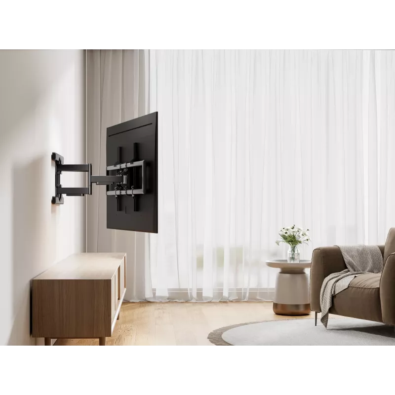 Equip 43–100 Zoll Full-Motion-TV-Wandhalterung, 200 x 200 mm, 800 x 400 mm, -10 - 5°, -60 - 60°, Kunststoff, Edelstahl, Schwarz