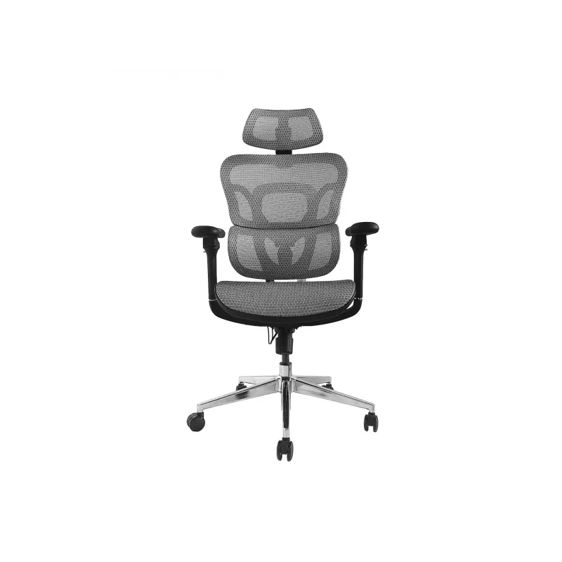 Equip Ergonomic Premium-Bürostuhl mit Kopfstütze und Armlehnen, Grau