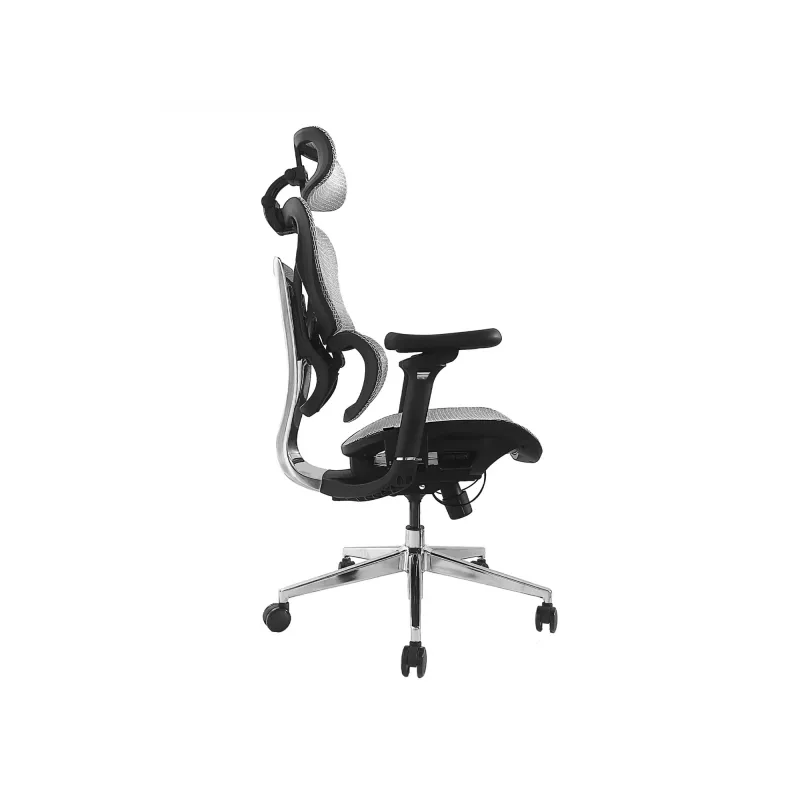 Equip Ergonomic Premium-Bürostuhl mit Kopfstütze und Armlehnen, Grau