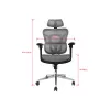 Equip Ergonomic Premium-Bürostuhl mit Kopfstütze und Armlehnen, Grau