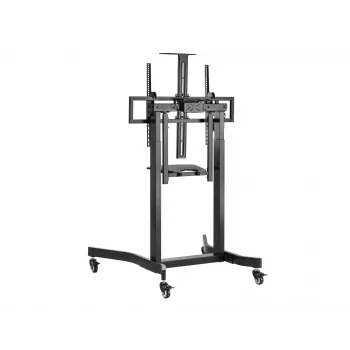 Equip 55 Zoll-100 Zoll mobiler motorisierter LFD-Wagen, 2,54 m (100 Zoll), 200 x 200 mm, 800 x 600 mm, -10 - 5°, Aluminium, Kunststoff, Edelstahl, Schwarz