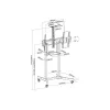 Equip 55 Zoll-100 Zoll mobiler motorisierter LFD-Wagen, 2,54 m (100 Zoll), 200 x 200 mm, 800 x 600 mm, -10 - 5°, Aluminium, Kunststoff, Edelstahl, Schwarz