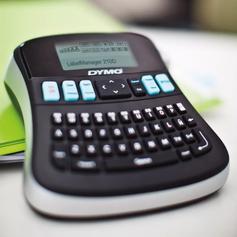 DYMO LabelManager ™ 210D QWERTZ Kitcase, QWERTZ, Thermotransfer, 180 x 180 DPI, 12 mm/s, Schwarz, Grau
