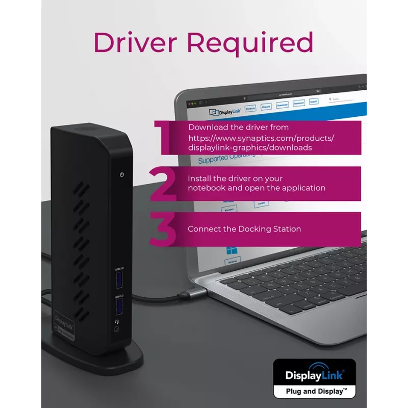 ICY BOX IB-DK2252AC Kabelgebunden USB 3.2 Gen 1 (3.1 Gen 1) Typ-C Schwarz