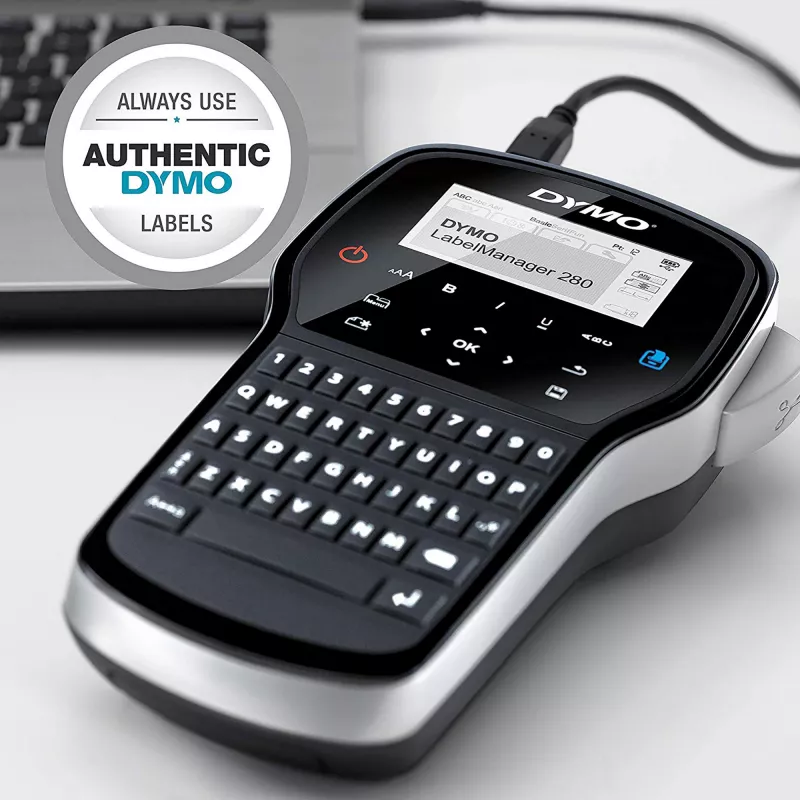 DYMO LabelManager ™ 280 AZERTY, AZERTY, D1, Thermotransfer, 180 x 180 DPI, 15 mm/s, Schwarz, Silber